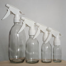 Load image into Gallery viewer, Clear Glass Bottle with White Trigger Sprayer
