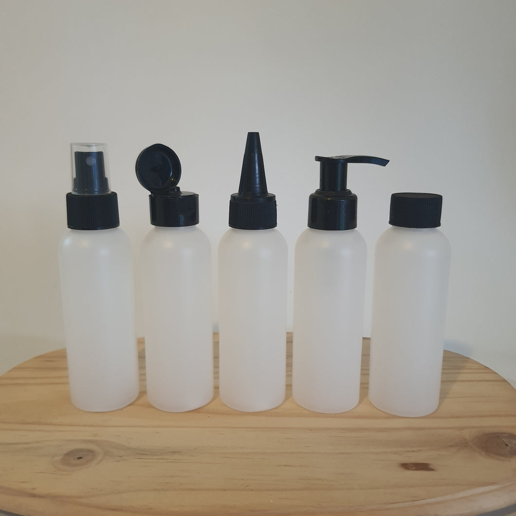 100ml PET bottle with black lid