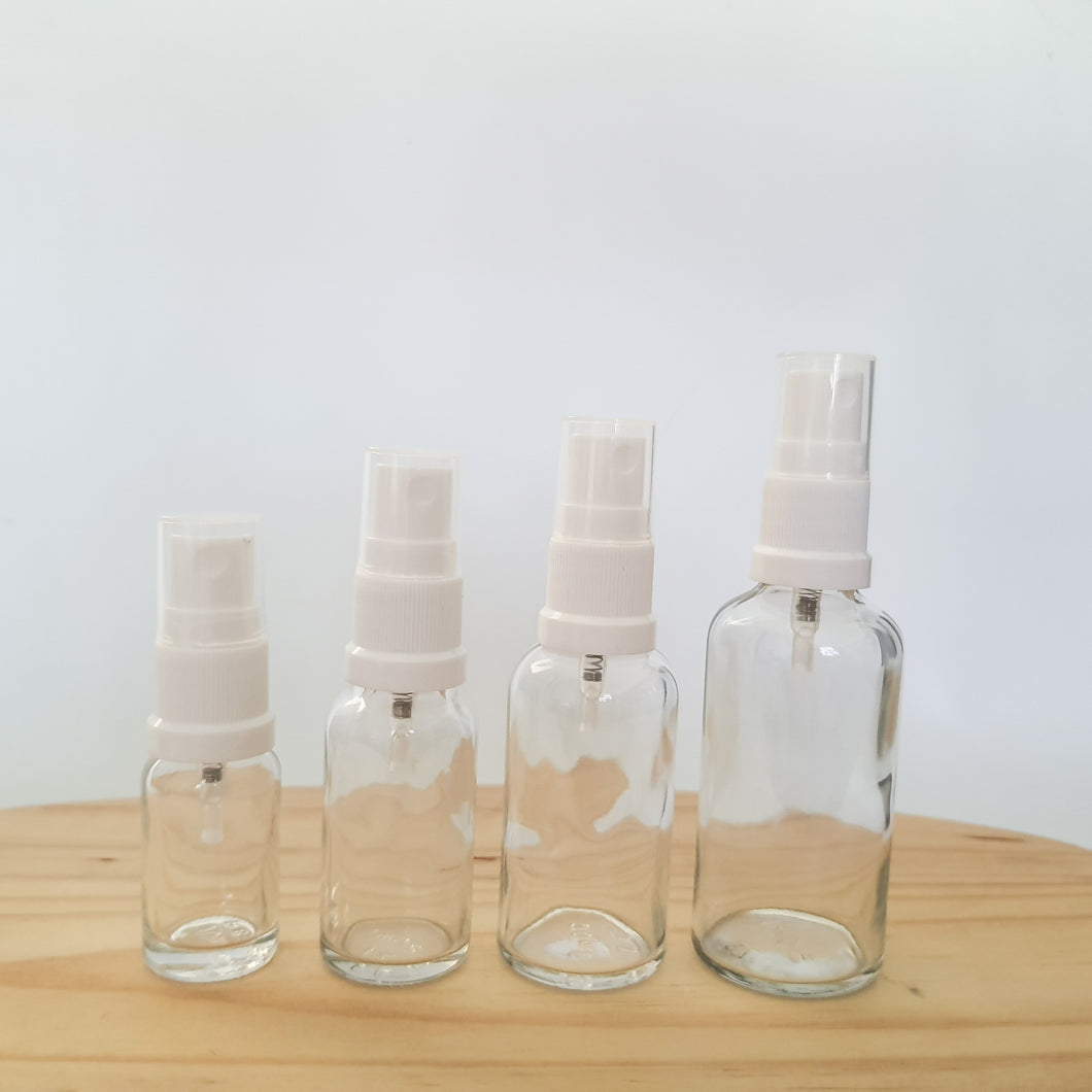Clear Glass Bottles with Mist Spray
