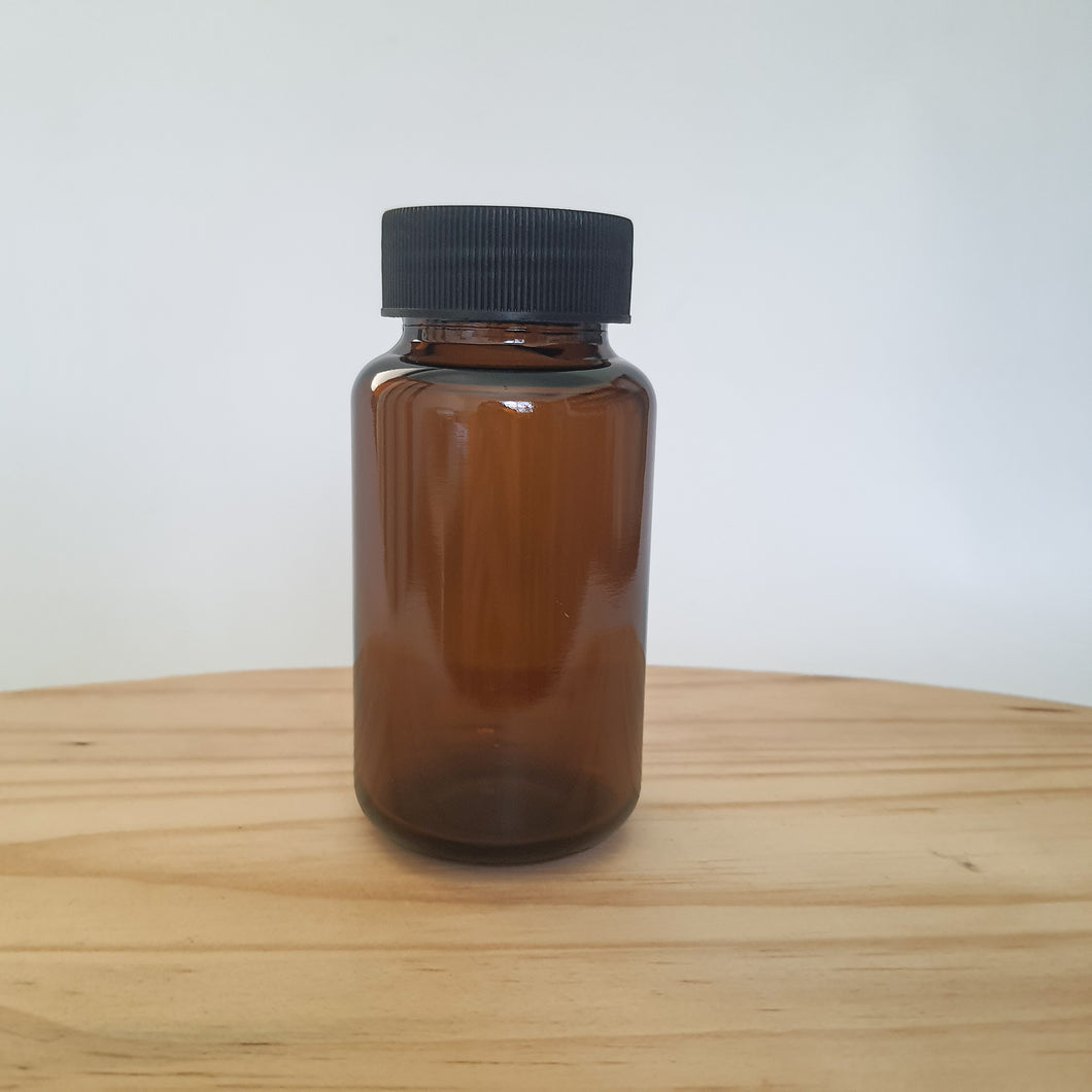 125ml Amber tablet Jar with Black lid