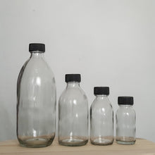 Load image into Gallery viewer, Clear Glass Bottle with Screw on Cap
