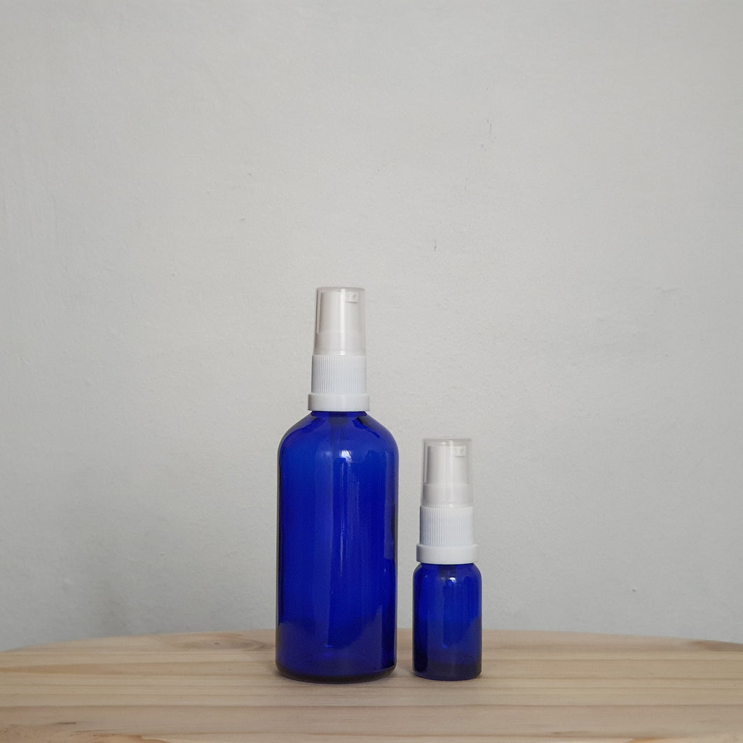 Blue Glass Bottles with Serum Cap