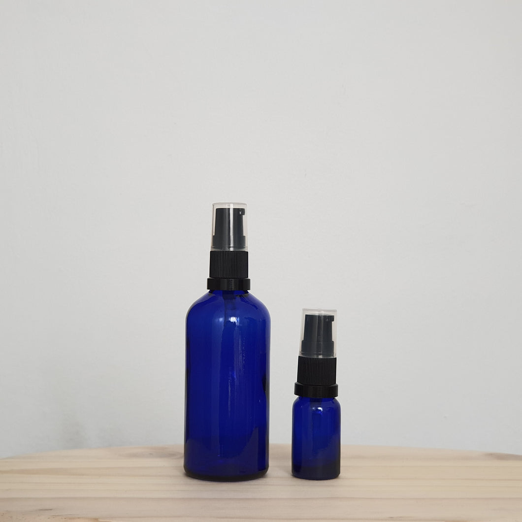 Blue Glass Bottles with Serum Cap